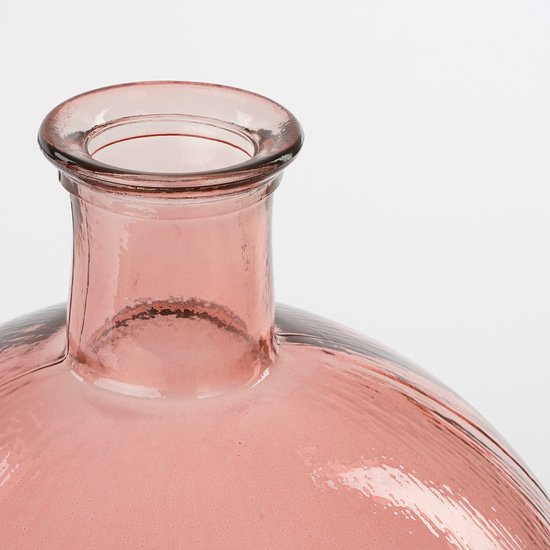 Mica Decorations Firenza Fles Vaas - H42 x Ø34 cm - Gerecycled Glas - Lichtroze