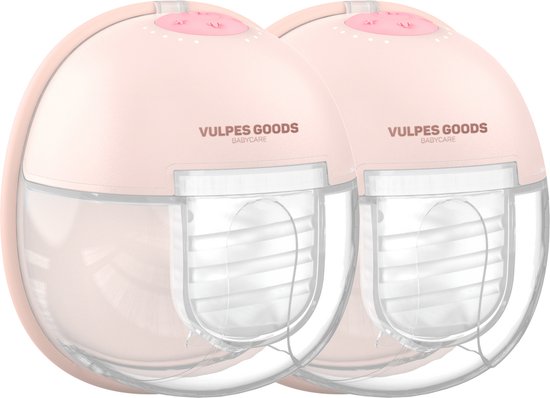 Vulpes Goods Borstkolf Elite - Soft Pink - 11 x 6,5 x 12,3 cm - 265g - Draadloos & Handsfree - set van 2