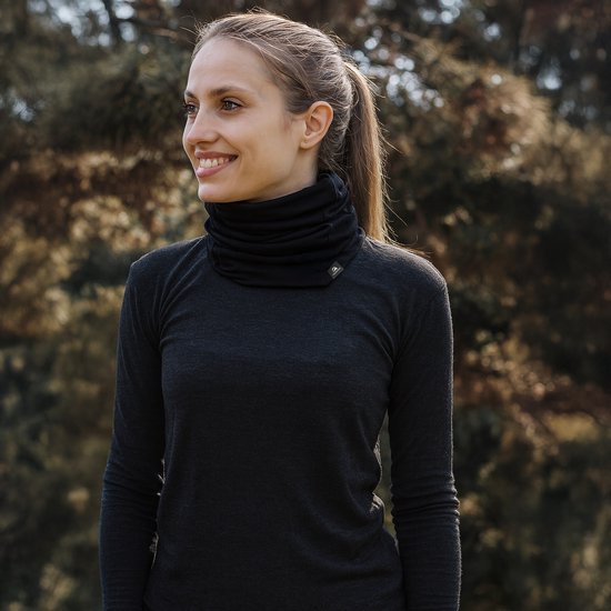 Travelhawk Nekwarmer - Heren & Dames - Geschikt Voor Wintersport, Wandelen, Fiets & Scooter/Motor - Colsjaal - Zwart
