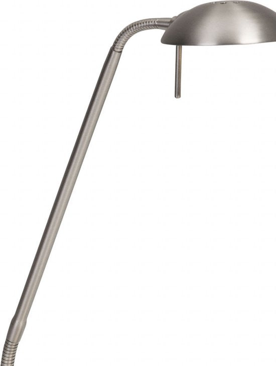 Stalen tafellamp Biron 1 lichts 7502ST met draaibare en kantelbare arm, 17 cm voetplaat, 185 cm snoer, klassiek design, Mexlite