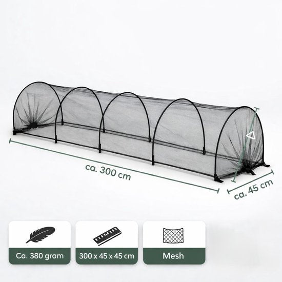 Ceruzo Kweektunnel 3m – Insectennet – Opvouwbaar – Plantbescherming