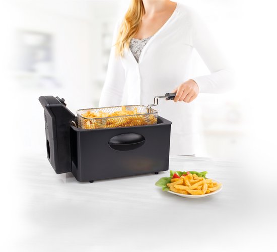 Princess Frituurpan 182729 – Friteuse - 4 liter – Koude zone - 2000 Watt - Black Steel Collectie