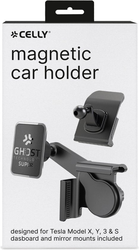 Celly smartphone houder Ghost Super - Voor Tesla X, Y , 3 en S - 360° draaibaar