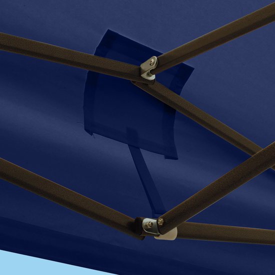LifeGoods Partytent - Paviljoen - EasyUp - Opvouwbaar - 4 Zijwanden - Waterdicht - Met Draagtas met wieltjes - 3x3 Meter - Donkerblauw