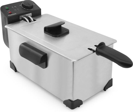 Tomado TDF3001S - Frituurpan - 3 liter inhoud - 2200 Watt - Koude zone friteuse - RVS