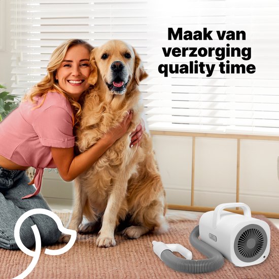 Jake and Jacky Professionele Hondenföhn - Waterblazer voor Hond - met 4 Opzetstukken - Honden Droger - Stil Design