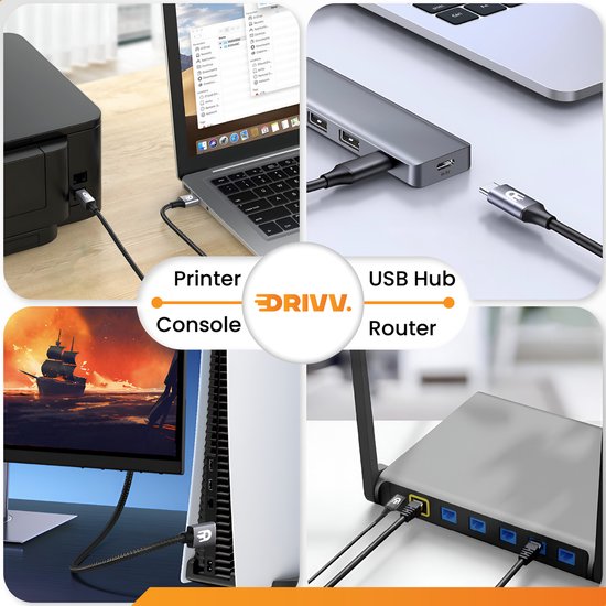 Drivv. Premium USB Verlengkabel 3.0 - Mannelijk naar Vrouwelijk - USB Datakabel - Snelle Overdracht - 5Gbps - Nylon - 1 Meter - Zwart
