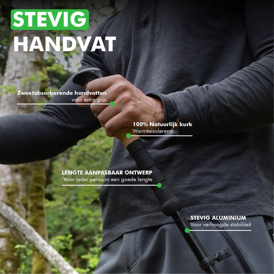 Travelhawk Nordic Walking Stokken Trekkingstokken - Hiking - Wandelstokken - Trekking - Verstelbaar - Opvouwbaar - Alternatief Telescopisch en Inschuifbaar