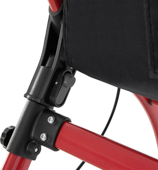 Juskys – Kamerrollator Aktiv – 56 x 66 x 90-103 cm – Voorzien Van Dienblad En Tas En In Hoogte Verstelbaar – Voor Binnenshuis – Bordeaux Rood Aluminium