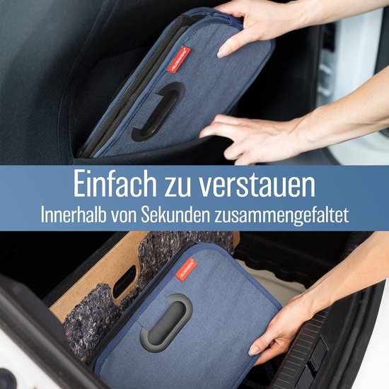 HELDENWERK Opvouwbare kofferbaktas met antislip klittenband - kofferbak organizer, auto vouwbox, boodschappentas - versterkt en stabiel