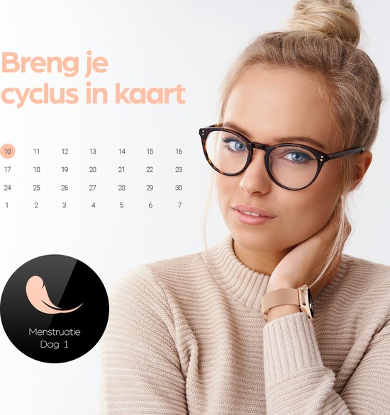 Actyve Smartwatch – Gezondheids- & Sportfuncties – 240 uur batterij – 40 mm – Roségoud