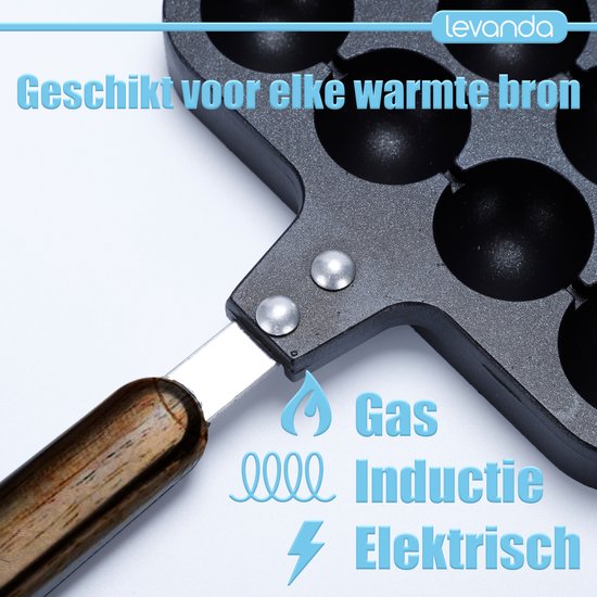 Levanda poffertjespan gietijzer – antiaanbak geschikt voor inductie elektrisch en gas