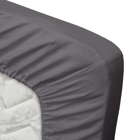 Ten Cate Hoeslaken - Hoeslaken Topper 160x200 - Hoeslaken 160x200 - Geschikt voor Topper Matras 160 x 200 - Katoensatijn - Topdekmatras 160x200 - Hoekhoogte 10 cm - Antraciet
