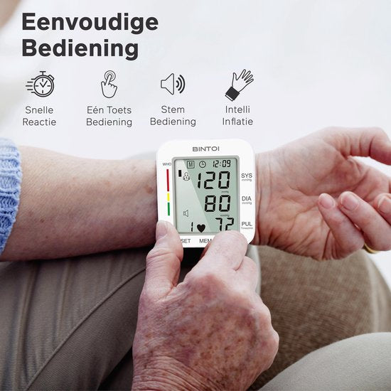 Bintoi Bloeddrukmeter Pols – Automatisch – Hartslagmeter – Compact & Nauwkeurig