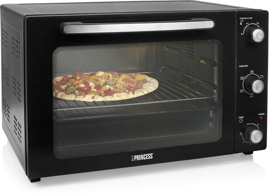 Princess 112759 - Vrijstaande Heteluchtoven - 5 Standen - 55 liter - 2000 W - Zwart