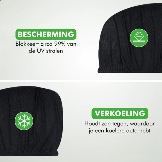 Travelhawk Zonnescherm Auto Baby - 2 Stuks - Zonwering Auto - UV Protectie voor Baby en Kind - Zonwering Zijruiten - Zwart