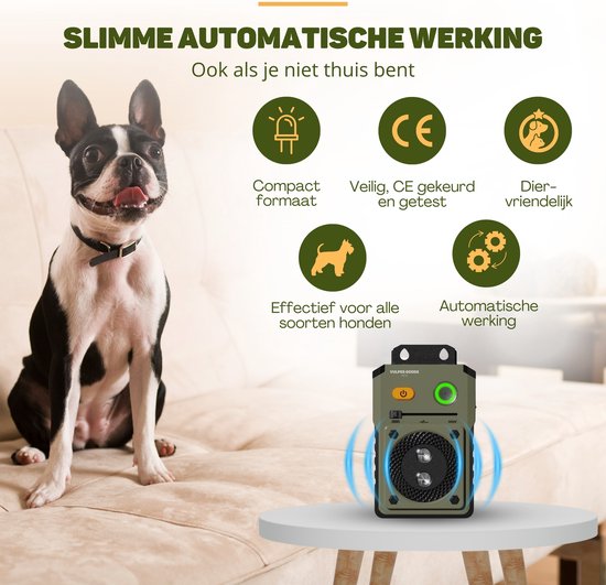 Vulpes Goods® Anti Blaf Apparaat – Ultrasoon & Waterbestendig – 6 x 9 x 12 cm – Wit