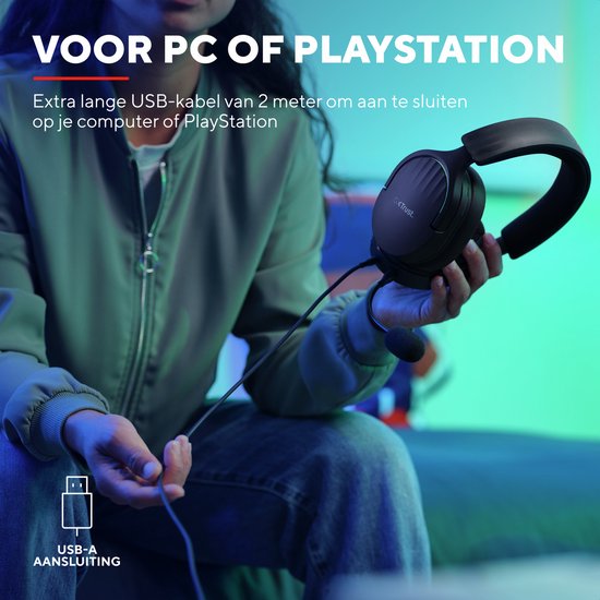 Trust GXT 490 Fayzo - Bedrade Gaming Headset - 7.1 Surround Sound - USB - Zwart