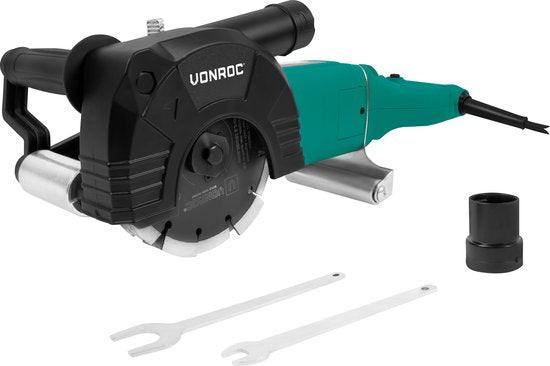 VONROC PRO Sleuvenfrees– Muurfrees - 2400W -150MM – 3-in-1 blad. - Incl. stofzuigeradapter