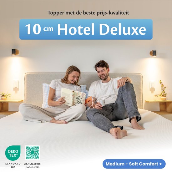 Ella Ergo Topper 160x200 cm - 10 cm Dik Matras Topdekmatras - Matrastopper Gel Infused Traagschuim & Aircell-schuim - Medium Hardheid