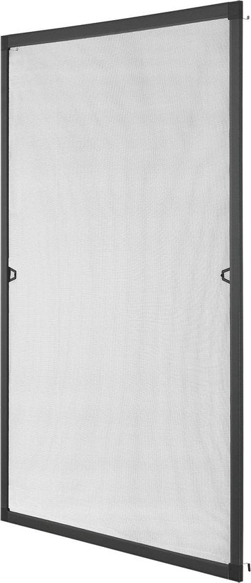 Juskys – Raamhor Met Aluminium Frame – 110 x 130 cm – Voorzien Van Montage Zonder Boren En Inkortbaar Gaas – Voor Huurwoningen – Antraciet Aluminium En Glasvezel