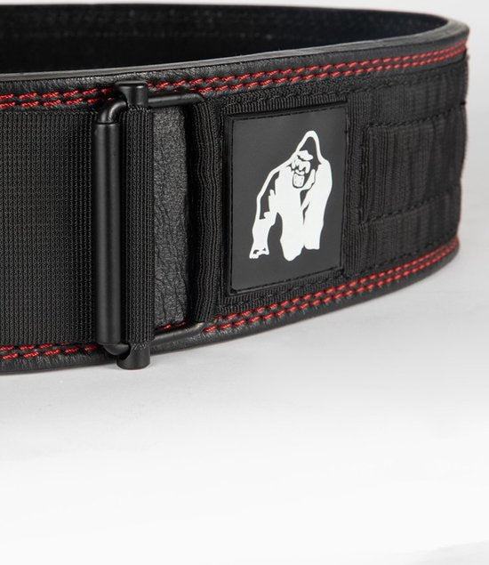 Gorilla Wear Halterriem - 4 Inch Premium Leren Lifting Riempje - Zwart - 2XL/3XL