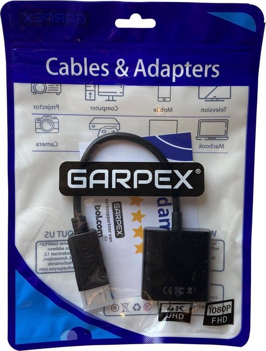Garpex® Displayport naar DVI-I adapter – DP to DVI – DP naar DVI Adapter - Converter Full HD 1080P