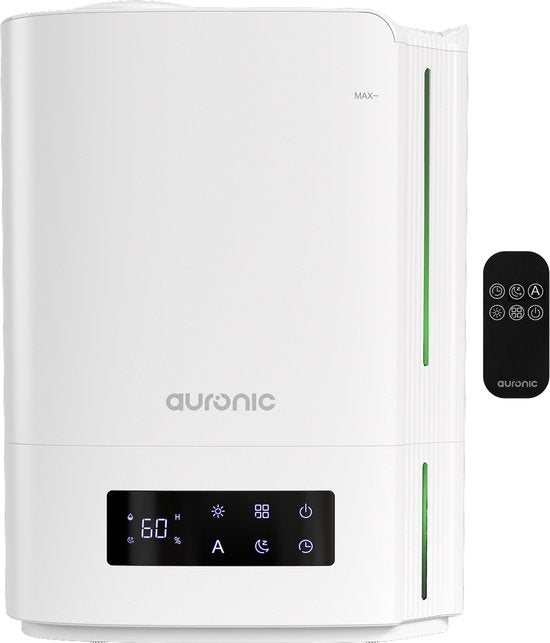 Auronic Luchtbevochtiger - 5 Liter - Geschikt voor Woonkamer, Kantoor, Slaapkamer, Babykamer en Meer - BPA-Vrij - Wit