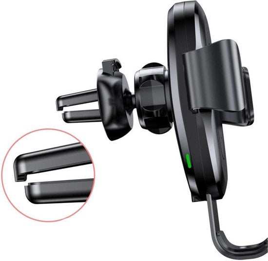 Baseus Gravity Car Mount Autohouder + Qi Draadloze Oplader Zilver