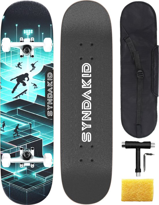SYNDAKID® Skateboard - met Accessoires - 8" - Esdoorn Hout - ABEC-7 - Jongens - Meisjes - Kinderen - Volwassenen - Kind