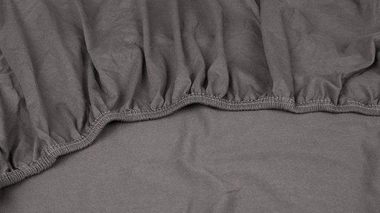 Kayori Shizu Splittopper Hoeslaken Jersey - 180x200-220cm - Matrasdikte 12 cm - Biologisch Katoen - Antracite