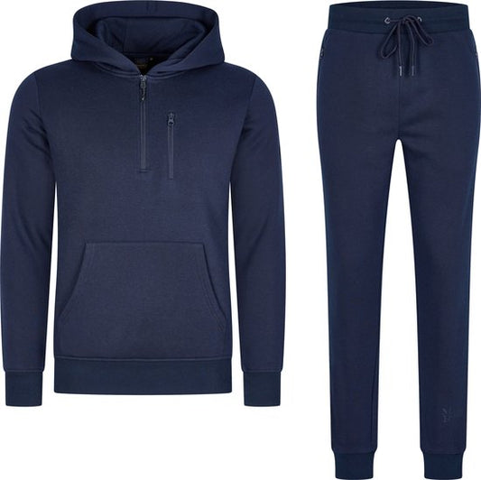Mario Russo Trainingspak Achilles - Huispak - Joggingpak - Hoodie - Marineblauw - XXL