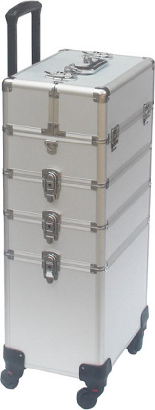 VDD Visagie koffer - Aluminium - Zilver - 25x35x76cm