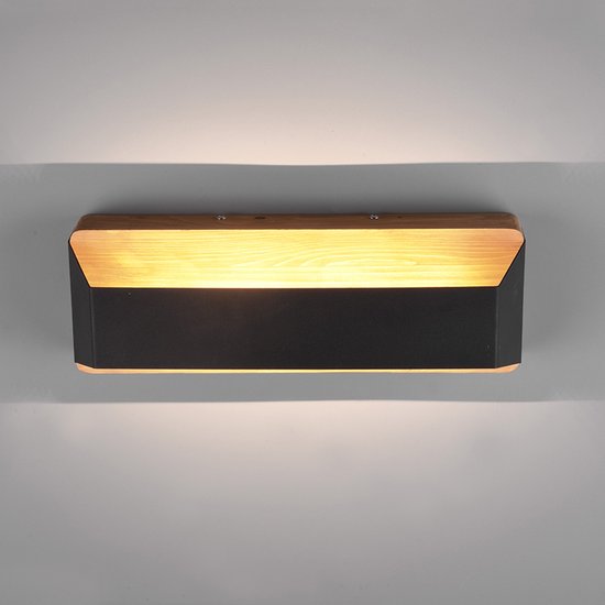 TRIO ARINO - Wandlamp - Zwart mat - incl. 1x SMD 13,5 W - Verlichting omhoog en omlaag - Dimbaar met schakelaar - Wandmontage - Lichtbron niet vervangbaar
