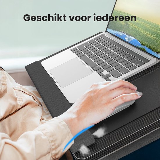 Laptop kussen - Schoot tafel - Verstelbaar - Standaard voor Thuiswerken - Bedtafel - Laptray en Tabletstandaard - Met telefoon standaaard