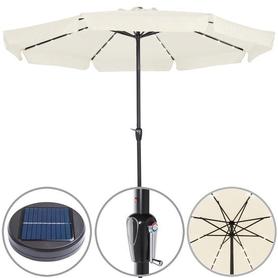 Kingsleeve Parasol - LED-verlichting 330 cm – Solar Beige