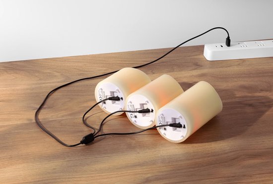 H&C LED Kaarsen met Bewegende Vlam - 3 Stuks - Oplaadbaar en Afstandsbediening