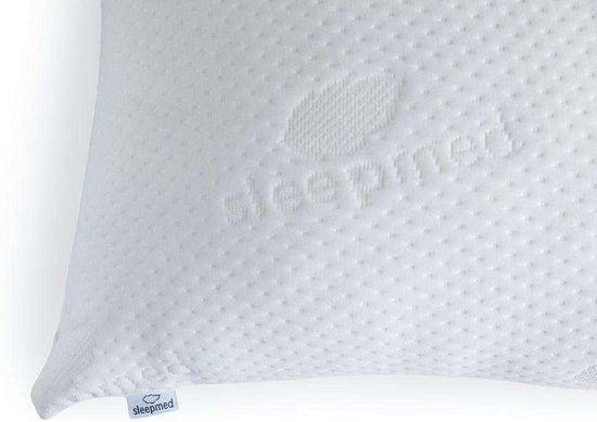 2 x SleepMed - Memory Foam Kussen - 100% Traagschuim - Wit - Hypoallergenen Hoes - 55 x 43 x 12 cm