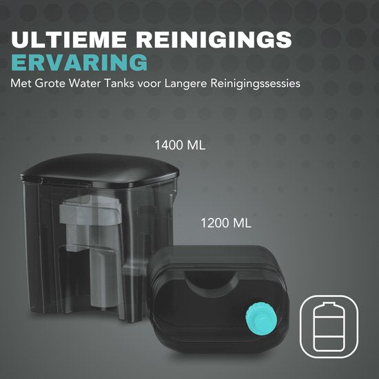 Achate - Vlekkenreiniger Pro - Met Stoom & Heetwater, Tapijt- en Matrasreiniger, Krachtige Zuigkracht, 1300W, 1.4L Vuilwatertank - Grijs/Blauw