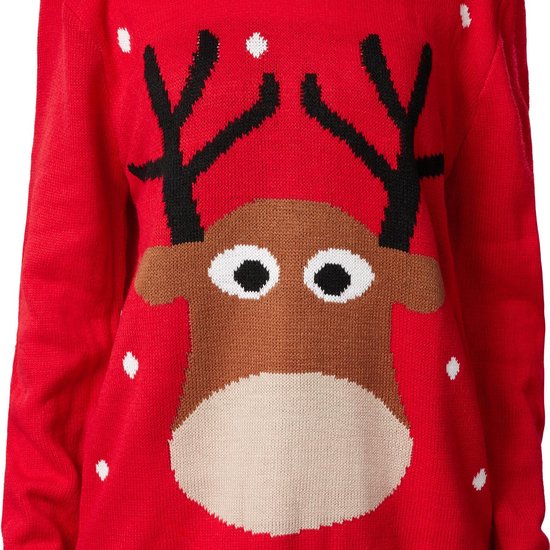 Dressforfun Kersttrui sympathiek rendier XXL - verkleedkleding kostuum halloween verkleden feestkleding carnavalskleding carnaval feestkledij partykleding - 303394