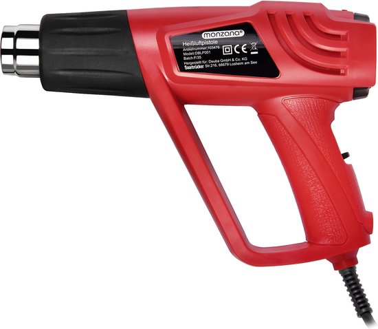 Monzana Heteluchtpistool 2000 W - Incl. Koffer & 4 Mondstukken