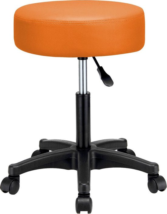 Casaria Verstelbare Draaikruk - 46/60cm Zithoogte – 1 Stuks Oranje