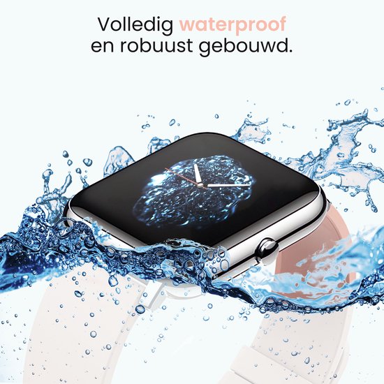 MAOO Amplify Smartwatch – Incl. Screenprotector – Hartslag, Bloeddruk & Bloedsaturatie – Slaapmonitor – Stappenteller – Afstandsmeting – Waterproof – Smartwatch Dames – iOS & Android – Roze