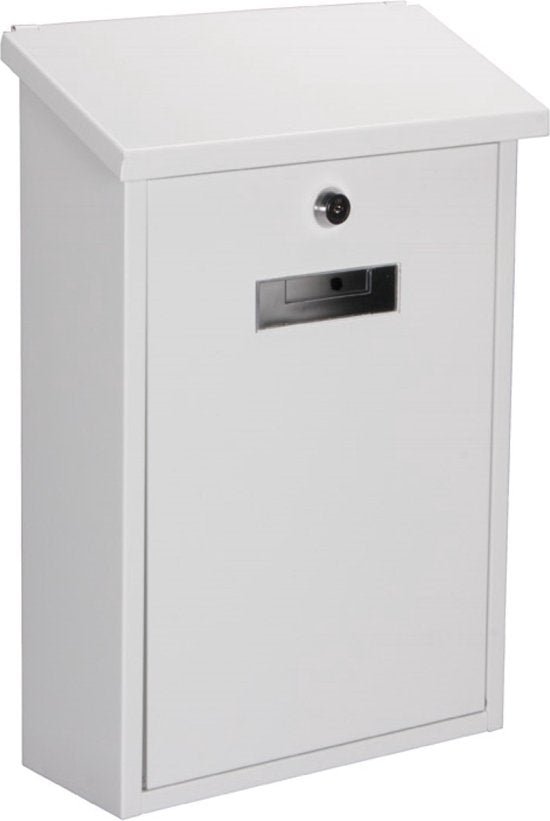 Perel Brievenbus Rio, wand- en paalmontage, met naamplaatje, incl. 2 sleutels, afmetingen (H x B x D) 39.5 x 27 x 10 cm, wit