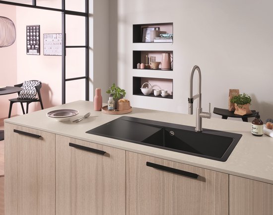 Villeroy & Boch Steel Expert 2.0 - Keukenkraan met flexibele uitloop en uittrekbare sproeikop, roestvrij staal 928000LC