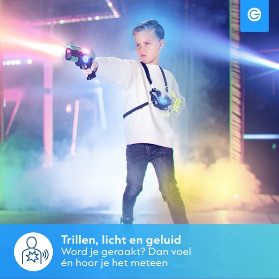 Silvergear Lasergame Set voor Kinderen met 2 Laserguns en 2 Vesten - Interactief Speelgoed Pistool 15m Bereik - Schietspel - Laser Tag Battle Buitenspeelgoed - Cadeau voor Jongens en Meisjes - 6, 7, 8, 9, 10, 11, 12, 13, 14, 15, 16 Jaar - Groen Blauw