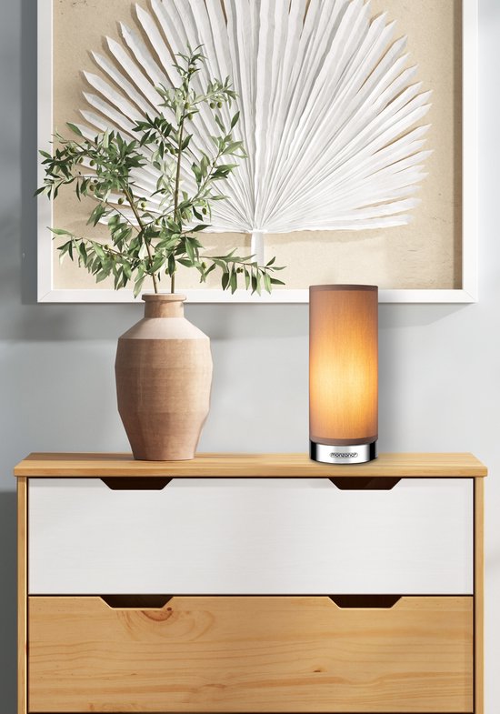 Monzana Tafellamp 2 Stuks LED – Dimbaar E14 - Chroom Taupe