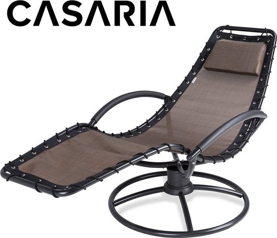 Casaria Ligstoel Eve - 360° Draaibaar incl. Kussen - Mokka