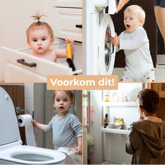 Nuvance Kinderslot Kastjes - 6 Stuks - Kinderbeveiliging voor Kasten - Kastbeveiliging voor Kinderen - Babyproof - Wit