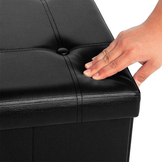 Casaria Opbergbank - 80x40x40cm 100L Kunstleer – Zwart